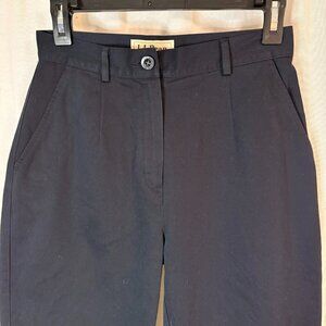 L.L.Bean Navy Cotton Straight Leg Pants Original Fit Classic Trouser 4